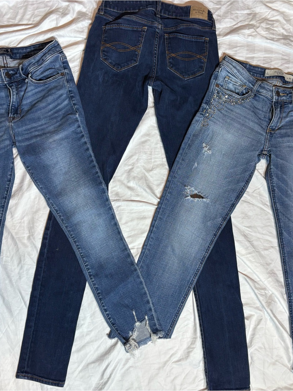 Women’s Abercrombie Blue Skinny Jeans - Distressed and Dark Wash Options